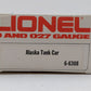 Lionel 6-6308 O Gauge Alaska Railroad Single Dome Tank Car