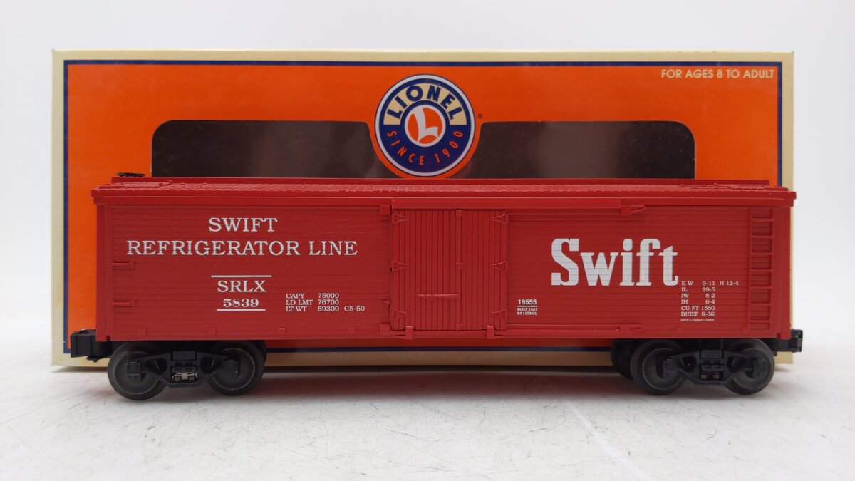 Lionel 6-19555 O Gauge Swift 5700 Refrigerator Car #5839 LN/Box