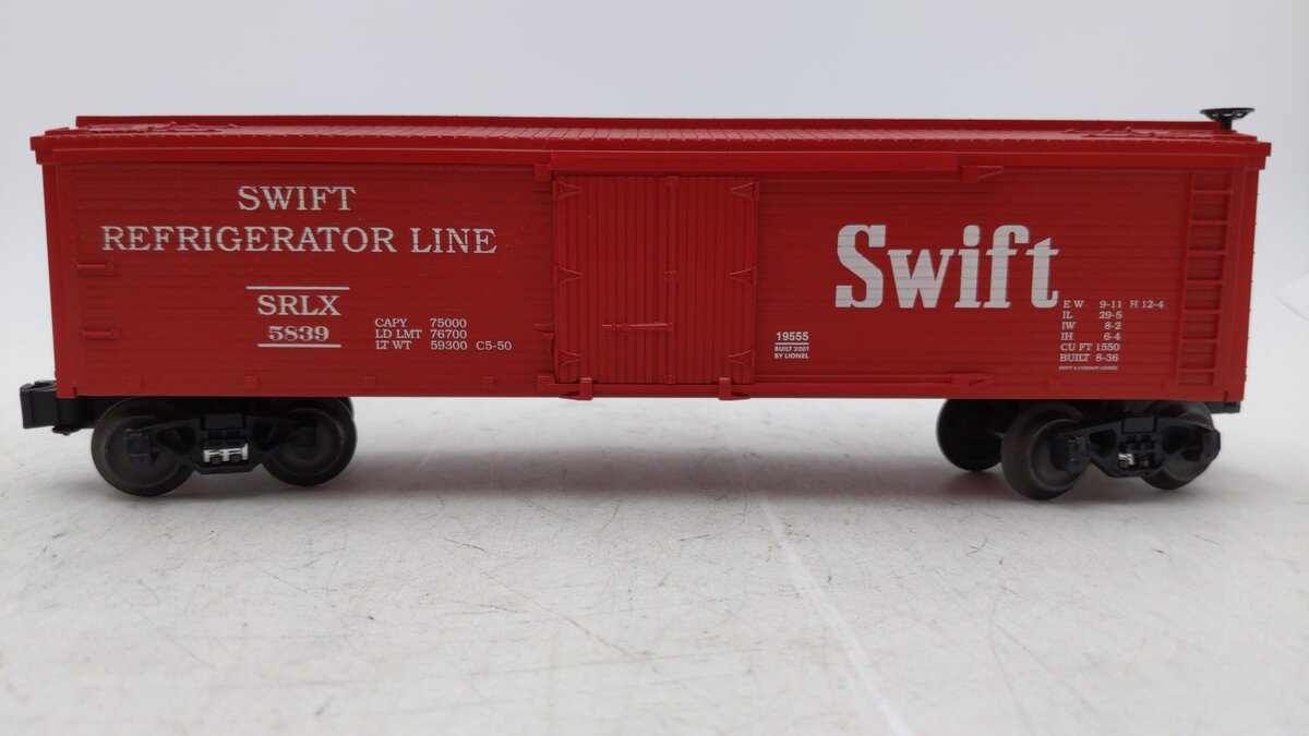 Lionel 6-19555 O Gauge Swift 5700 Refrigerator Car #5839 LN