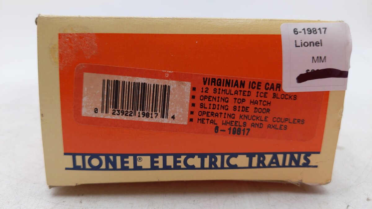 Lionel 6-19817 O Gauge Virginian Operating Ice Car #19817 LN/Box
