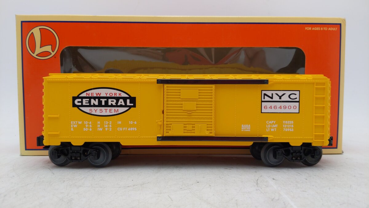 Lionel 6-29283 O Gauge New York Central Yellow Boxcar #6464-900 LN/Box