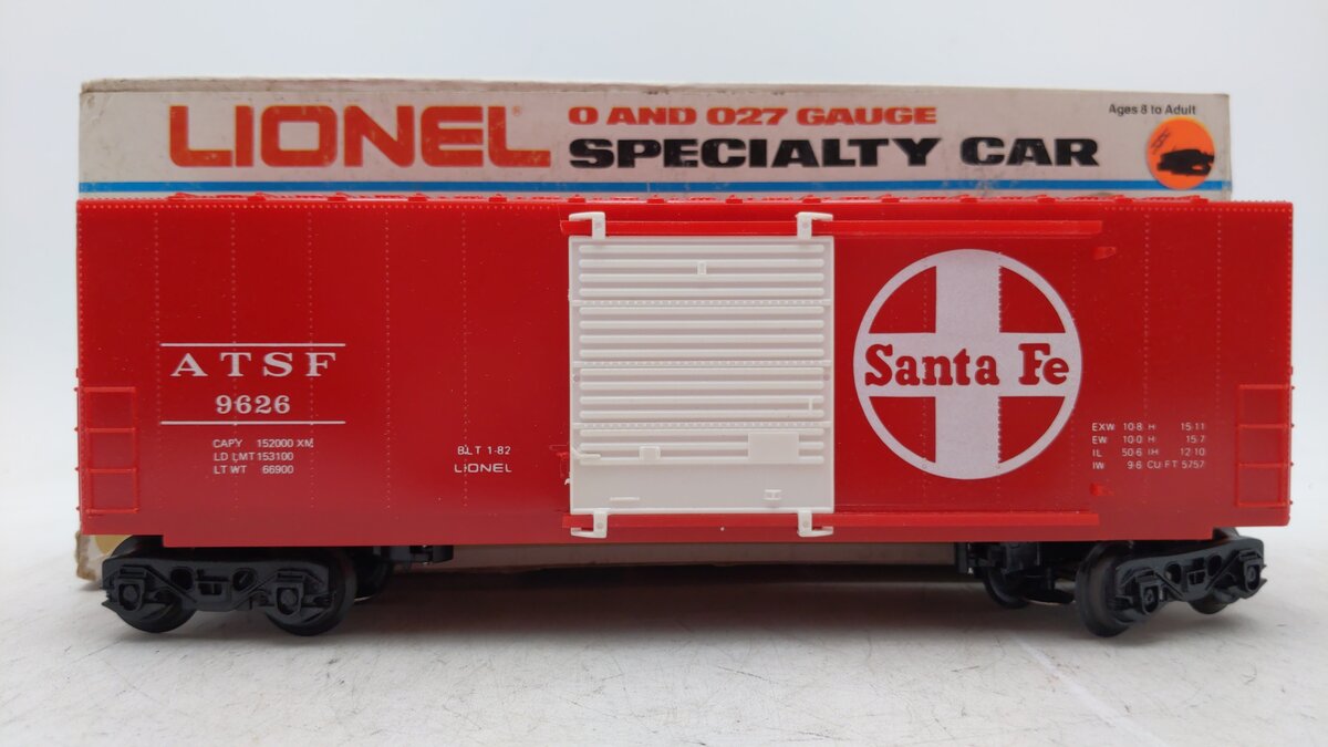 Lionel 6-9626 O Santa Fe Hi Cube Boxcar