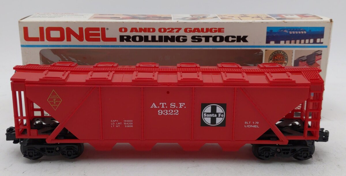 Lionel 6-9322 O Gauge Famous American Railroad Series AT&SF 4-Bay Hopper EX/Box