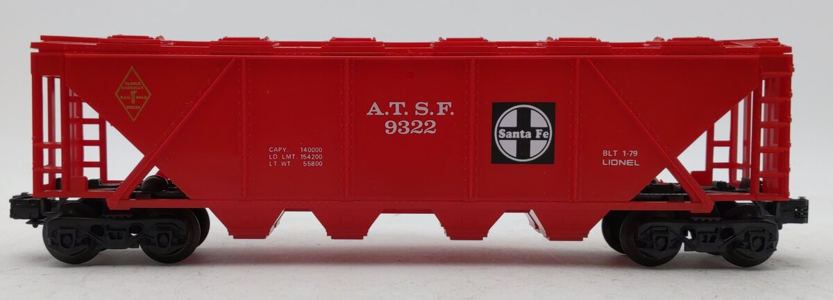 Lionel 6-9322 O Gauge Famous American Railroad Series AT&SF 4-Bay Hopper EX/Box