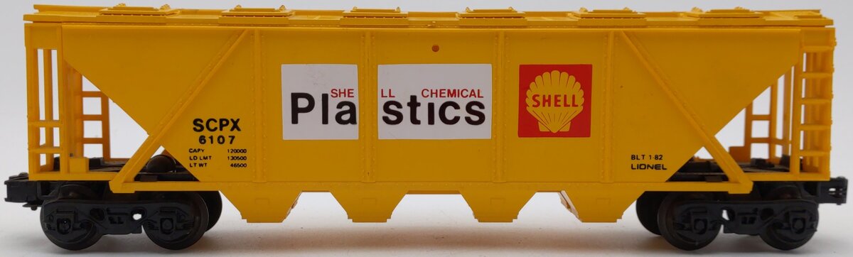 Lionel 6-6107 O Gauge Shell 4-Bay Covered Hopper NIB