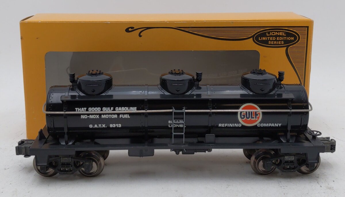 Lionel 6-9313 O Gauge Gulf Black Three-Dome Tank Car NIB