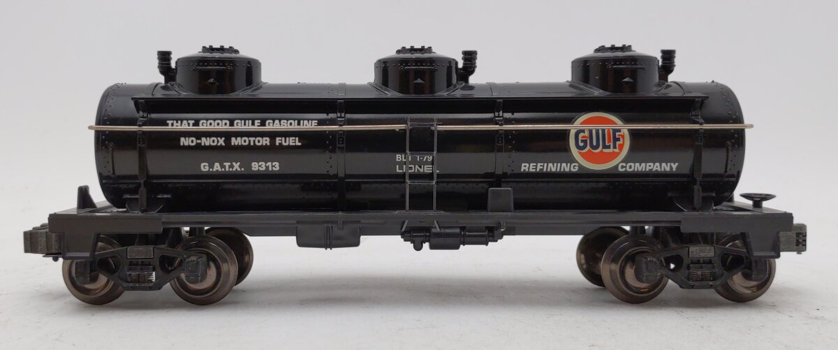 Lionel 6-9313 O Gauge Gulf Black Three-Dome Tank Car NIB