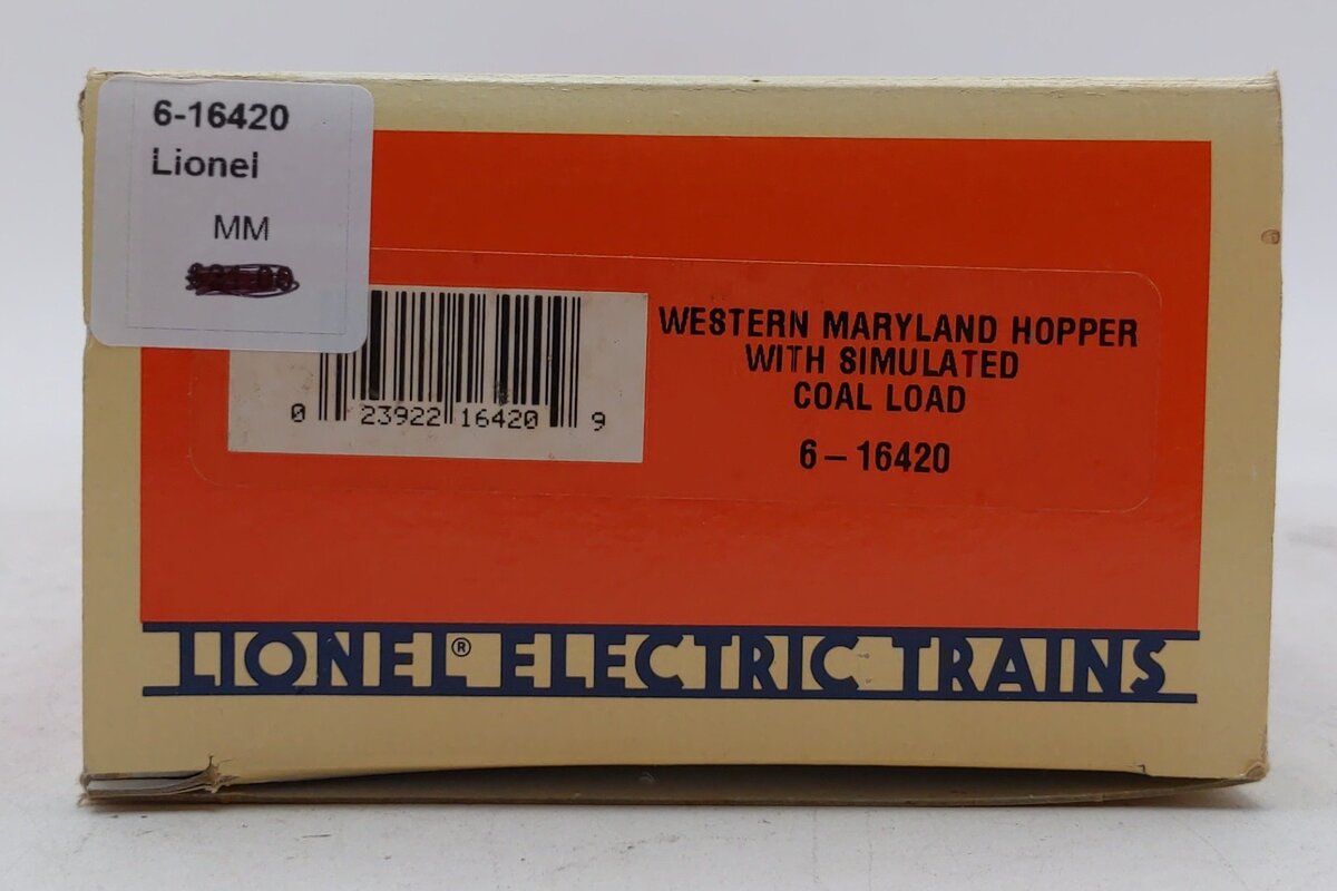 Lionel 6-16420 O Western Maryland Quad Hopper LN/Box