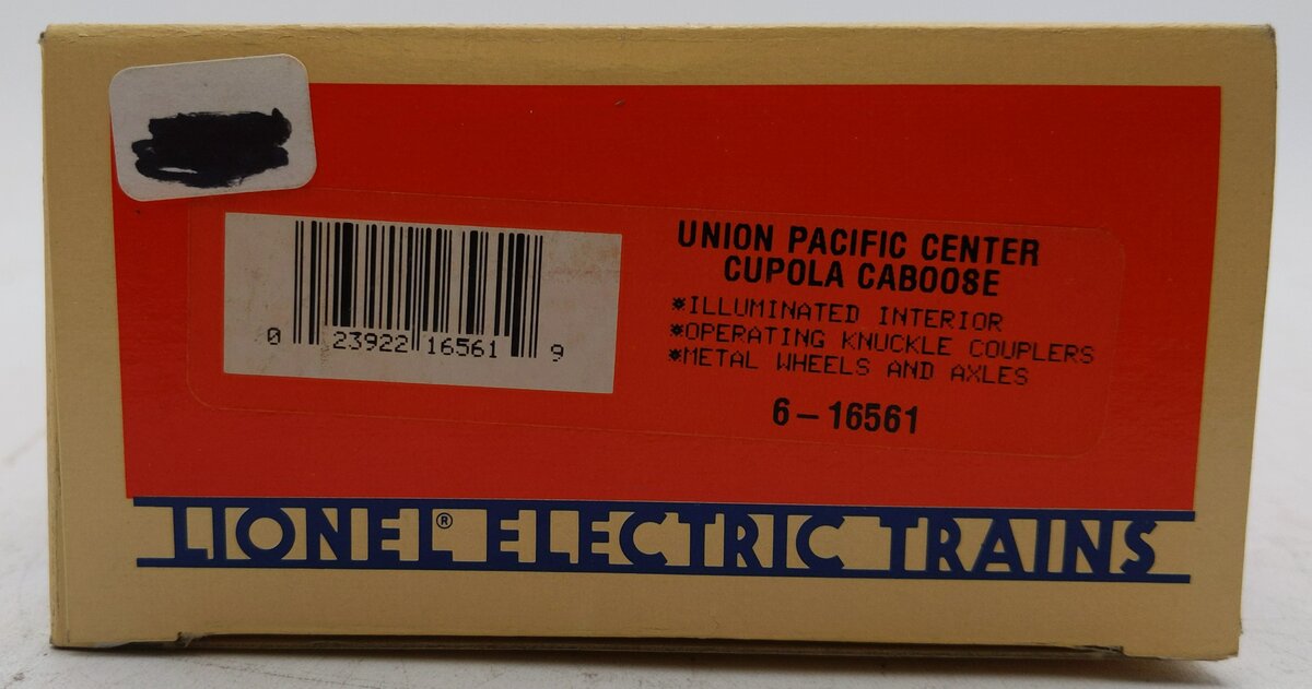 Lionel 6-16561 O Gauge Union Pacific Lighted Center Cupola Caboose (Yellow)