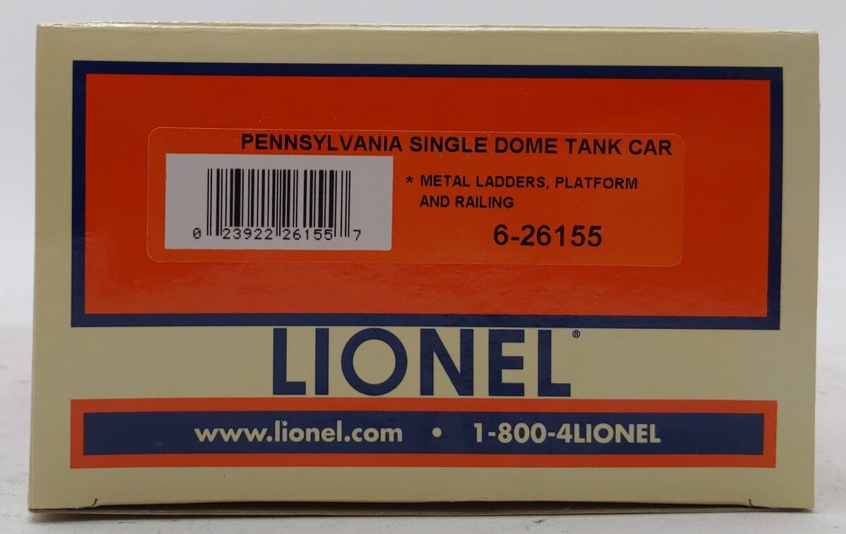 Lionel 6-26155 O Gauge Pennsylvania Railroad Single-Dome Tank Car #26155