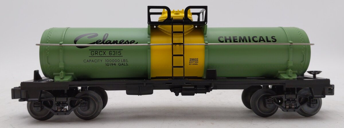 Lionel 6-29602 O Gauge GRCX Celanese Chemicals Single Dome Tank Car #6315 LN/Box