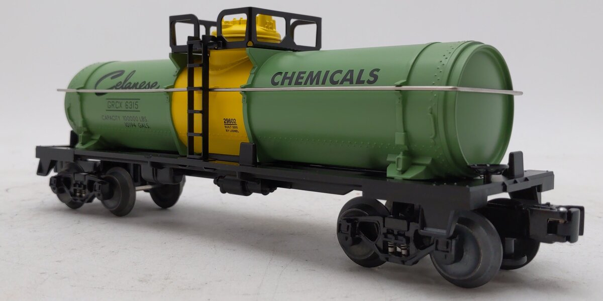 Lionel 6-29602 O Gauge GRCX Celanese Chemicals Single Dome Tank Car #6315 LN/Box
