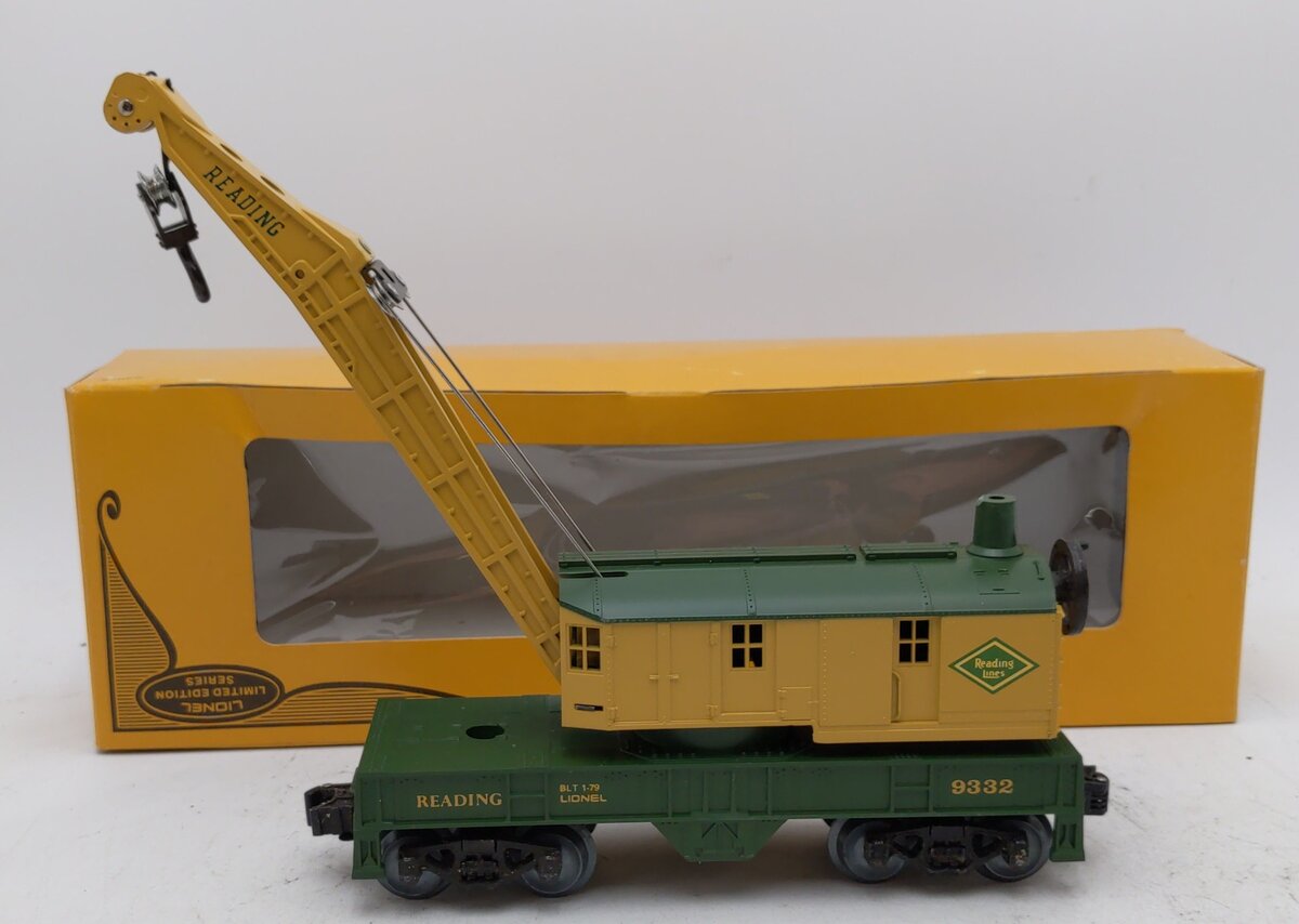 Lionel 6-9332 O Gauge Reading 8 Wheel Crane Car