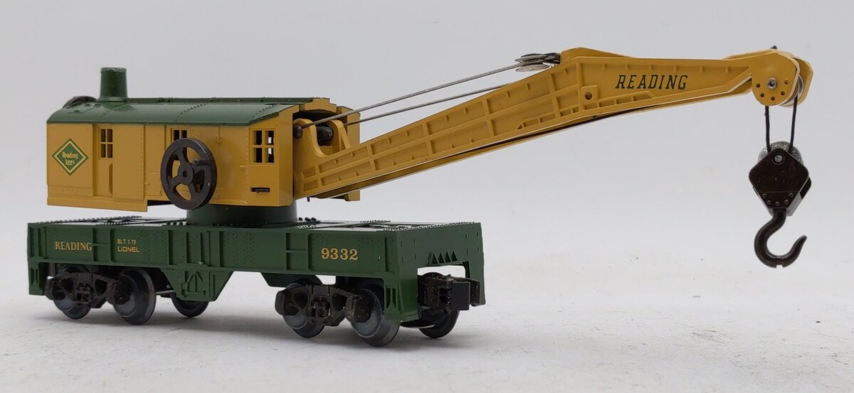 Lionel 6-9332 O Gauge Reading 8 Wheel Crane Car