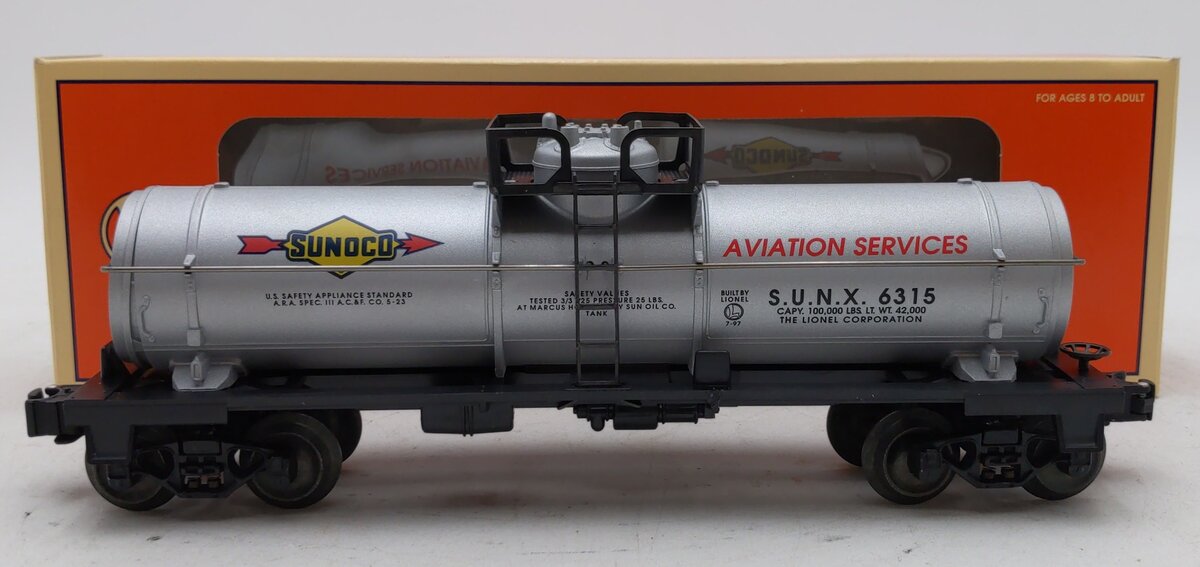 Lionel 6-19608 O Gauge Sunoco Single Dome Tank Car #6315 LN/Box