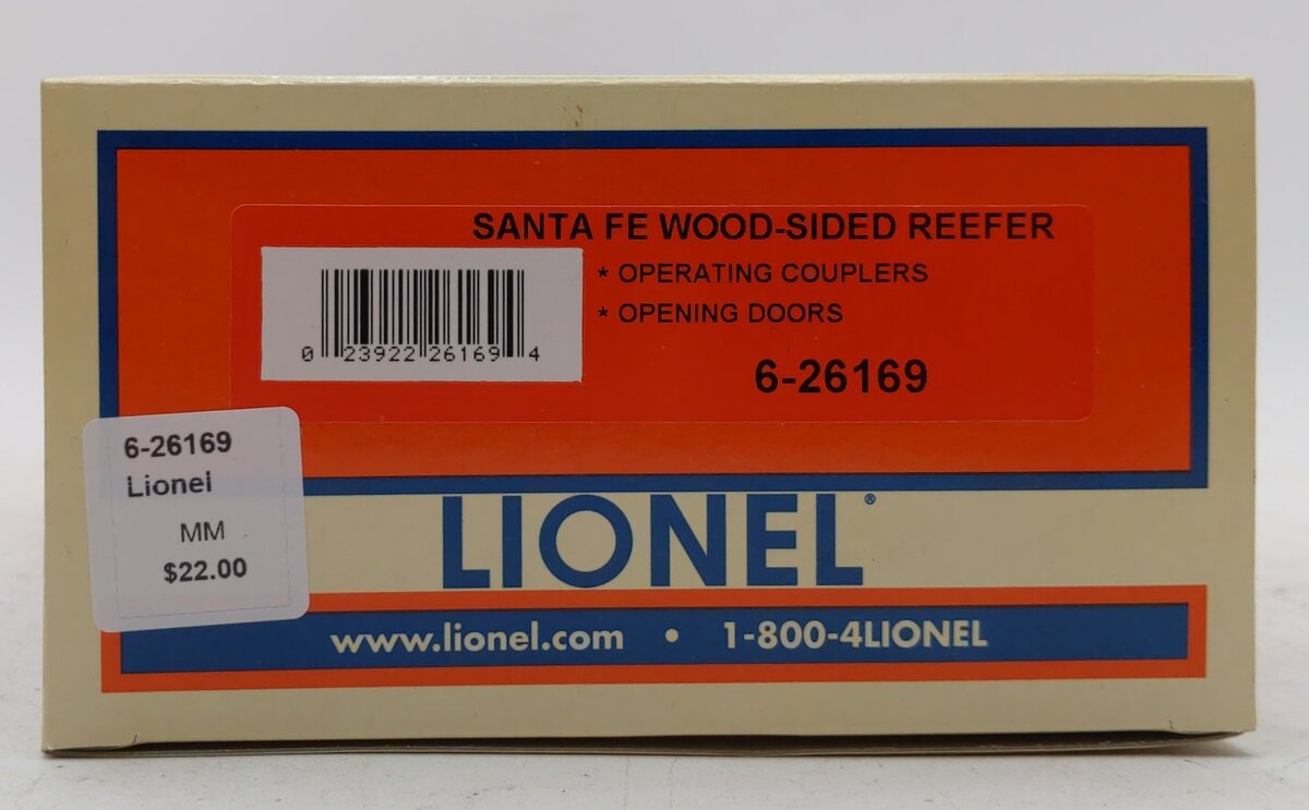 Lionel 6-26169 O Gauge Santa Fe Wood-Sided Reefer