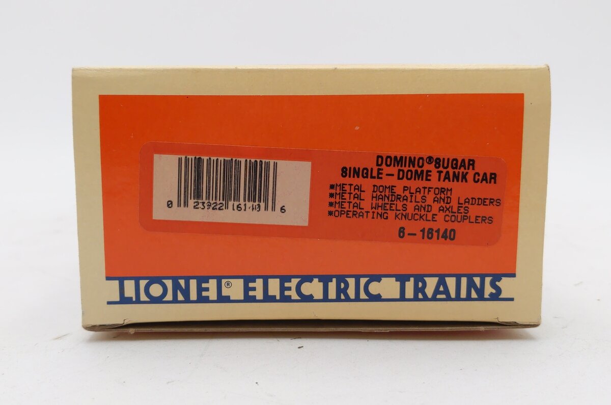 Lionel 6-16140 O Gauge Domino Sugar Single Dome Tank Car #16140 LN/Box