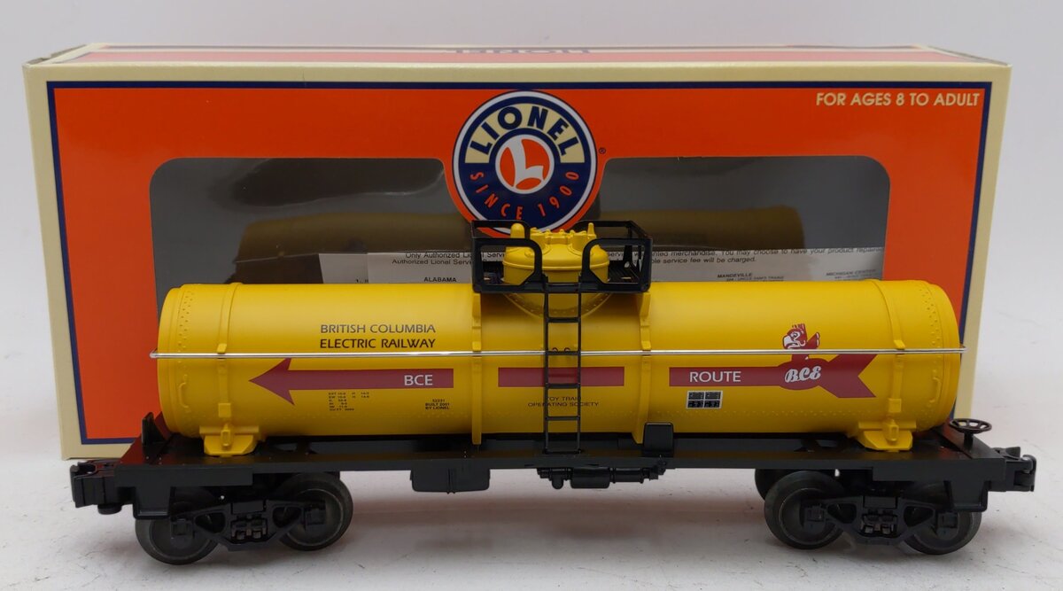 Lionel 6-52231 O Gauge TTOS 2001 British Columbia Tank Car LN/Box