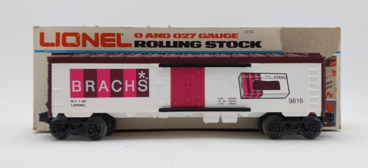 Lionel 6-9816 O Gauge Brach''s Candy Billboard Reefer Car #9816 LN/Box