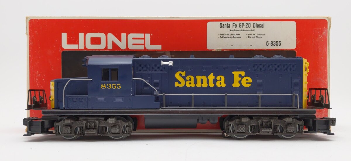 Lionel 6-8355 O Gauge Santa Fe GP-20 Non-Powered Diesel Locomotive w/Horn #8355 LN/Box