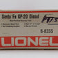 Lionel 6-8355 O Gauge Santa Fe GP-20 Non-Powered Diesel Locomotive w/Horn #8355 LN/Box