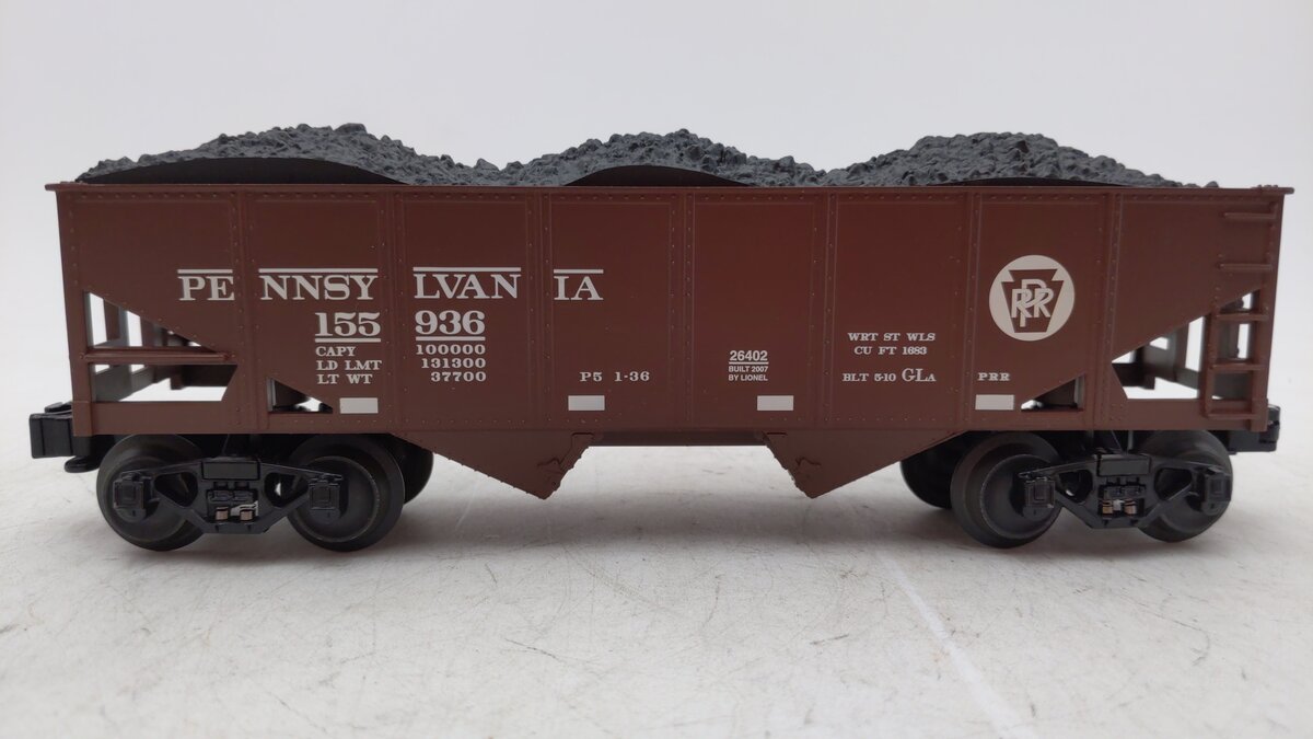 Lionel 6-26402 O Gauge Pennsylvania Hopper #155936 w/Coal Load