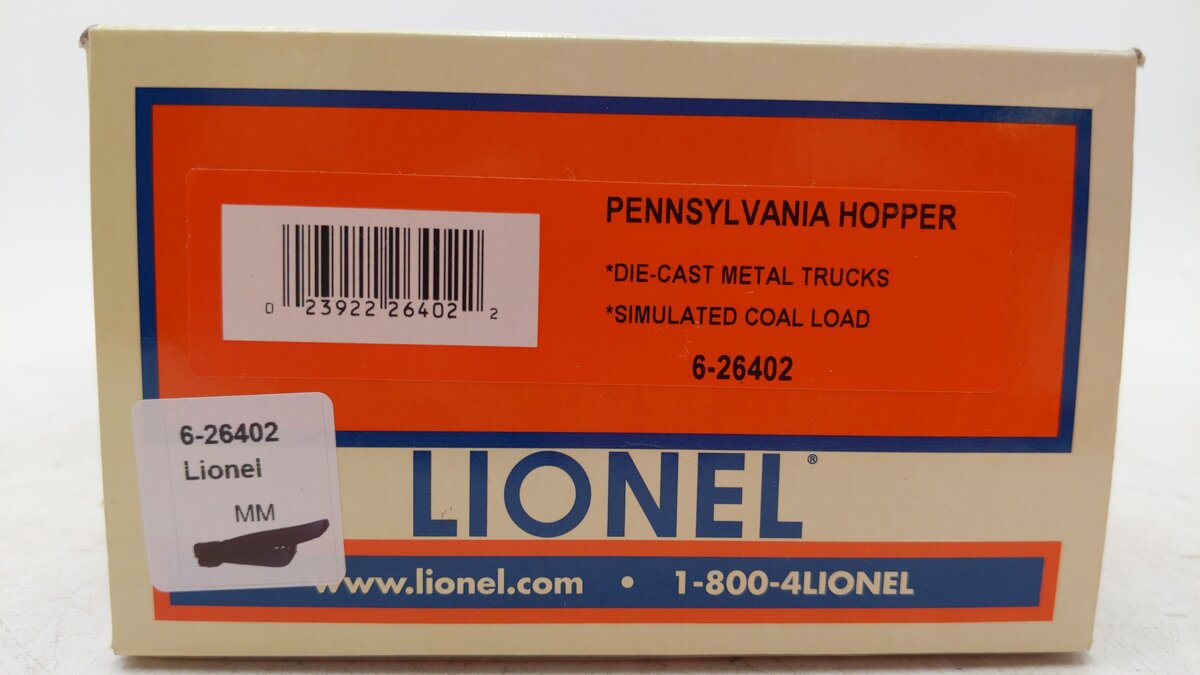 Lionel 6-26402 O Gauge Pennsylvania Hopper #155936 w/Coal Load