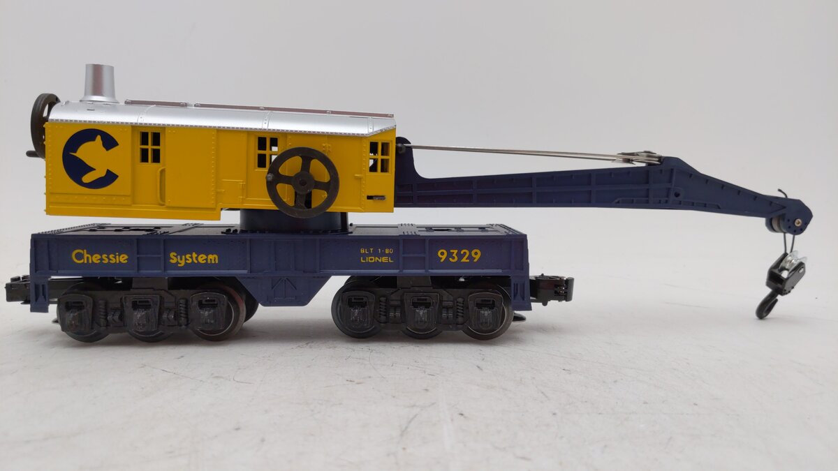 Lionel 6-9329 O Gauge Chessie Crane Car LN/Box