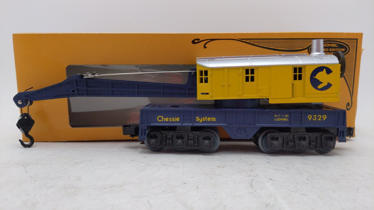 Lionel 6-9329 O Gauge Chessie Crane Car LN/Box