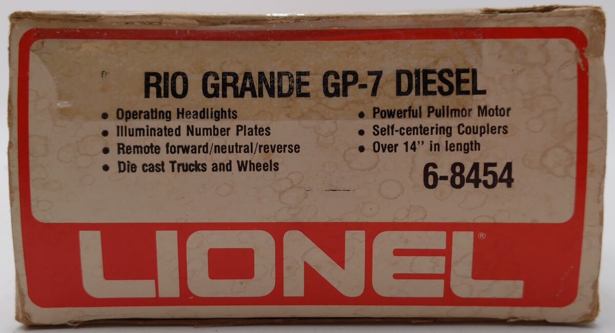 Lionel 6-8454 O Gauge Rio Grande GP-7 Diesel Locomotive #8454 EX