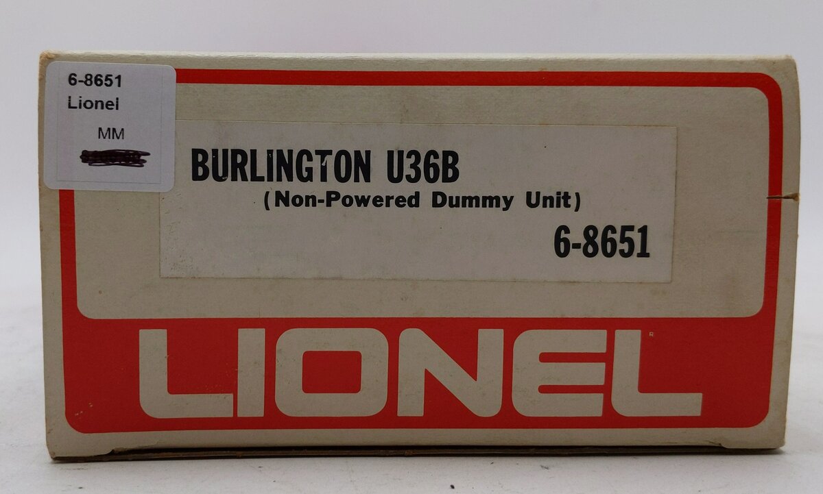 Lionel 6-8651 O Burlington Northern U36B Dummy Diesel Locomotive NIB