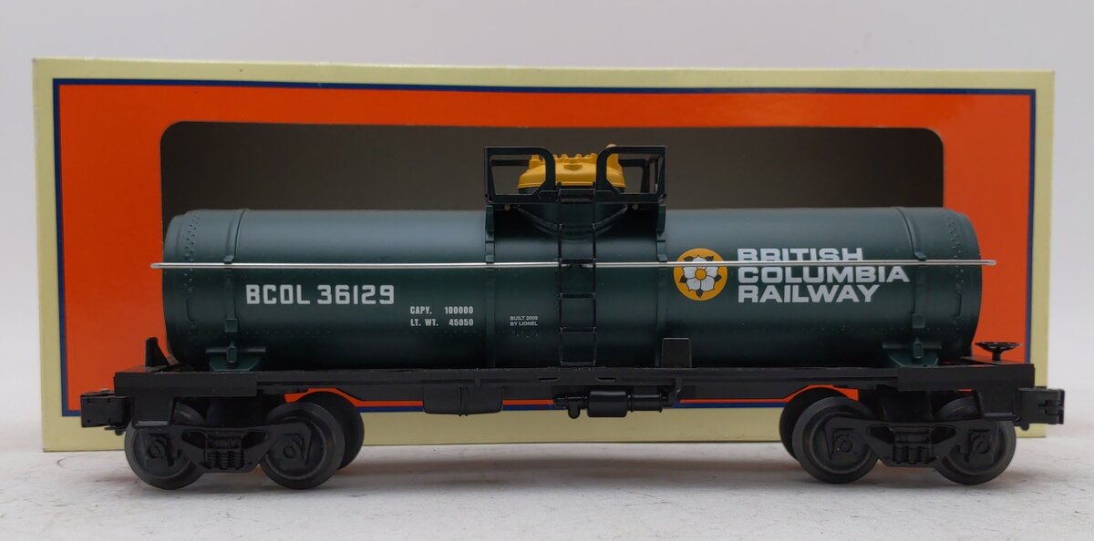 Lionel 6-36129 O Gauge British Columbia Singe Dome Tank Car