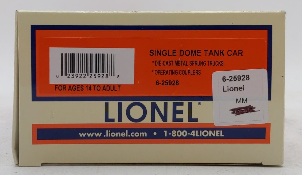 Lionel 6-25928 O Gauge Central Of New Jersey Single Dome Tank Car #25928 NIB
