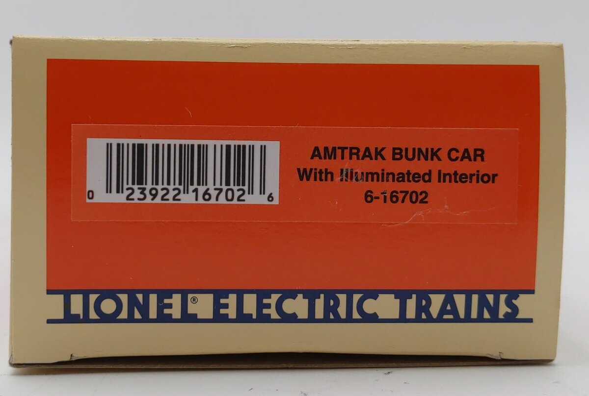 Lionel 6-16702 O Gauge Amtrak Bunk Car #16702 LN/Box