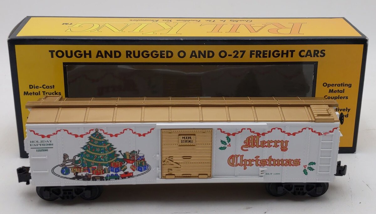 MTH 30-7410 O Gauge 1996 MTH Semi-Scale Boxcar Christmas Car #122596 LN/Box
