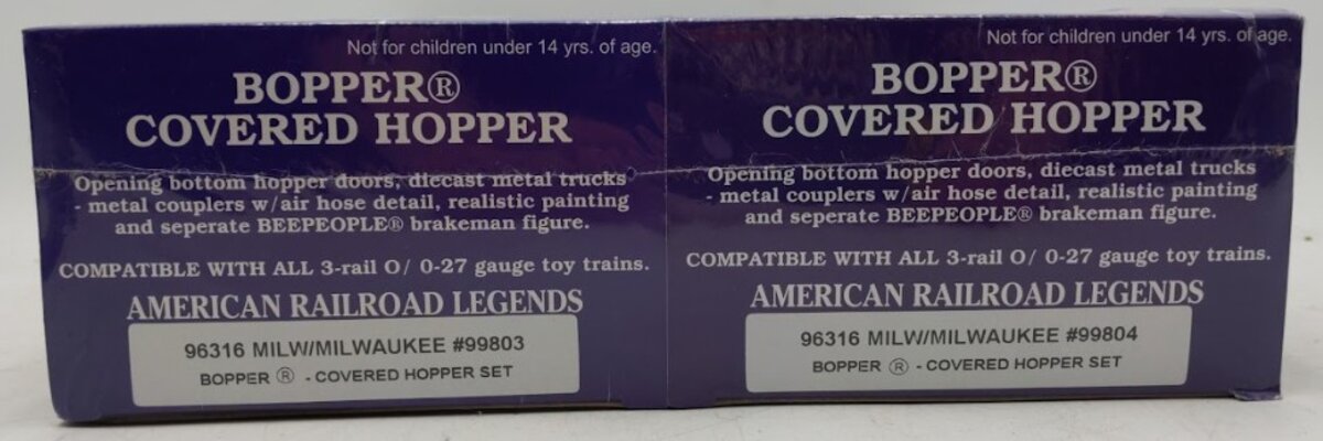 RMT 96316 O Gauge Milwaukee Road 2-Bay Covered Hopper 2 Pack