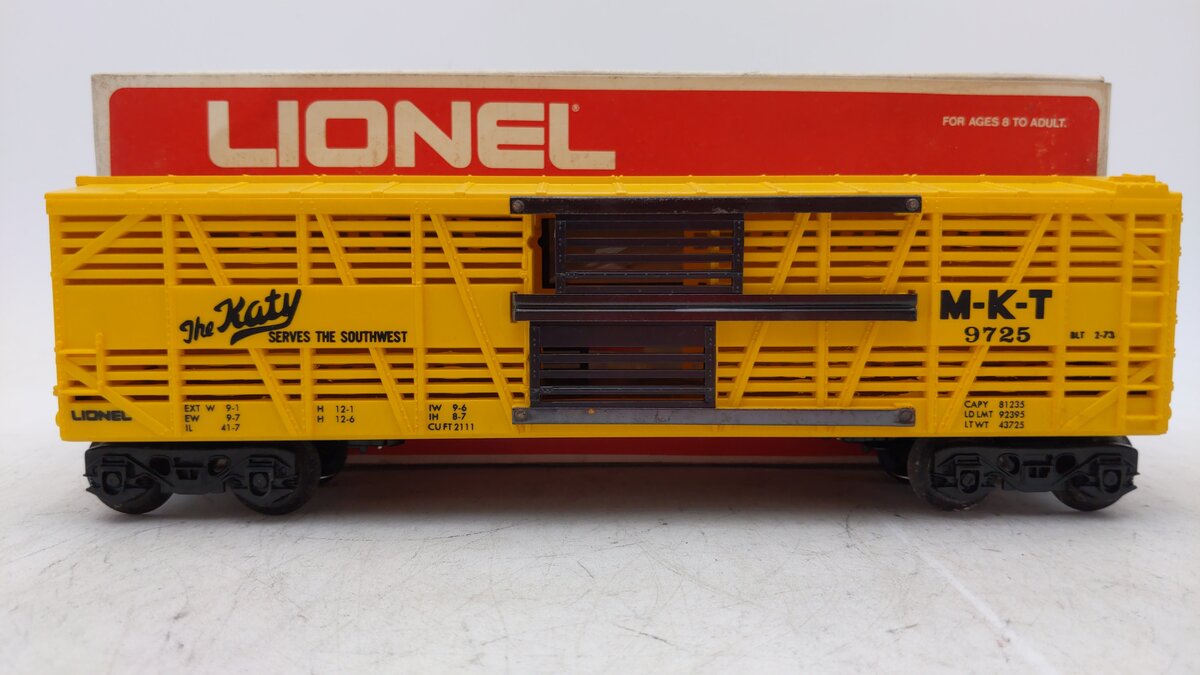 Lionel 6-9725 O Gauge Missouri Kansas Texas Bi-Level Stock Car LN/Box