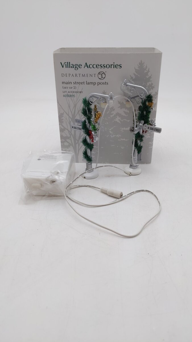 Dept 56 4030895 Village Accessories Main Street Lamp Posts (Set Of 2) MT/Box
