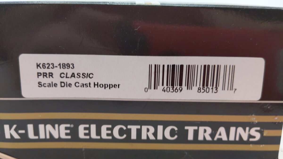 K-Line K623-1893 O Gauge Pennsylvania Railroad Die-Cast 4-Bay Hopper #6231893 LN/Box