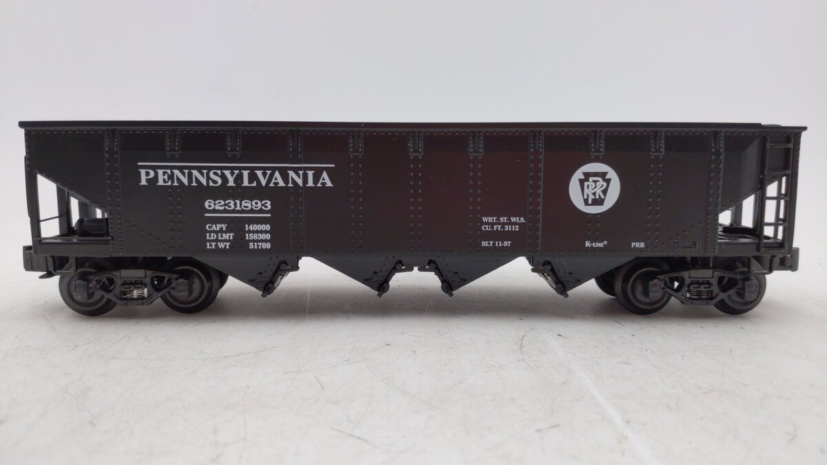 K-Line K623-1893 O Gauge Pennsylvania Railroad Die-Cast 4-Bay Hopper #6231893 LN/Box