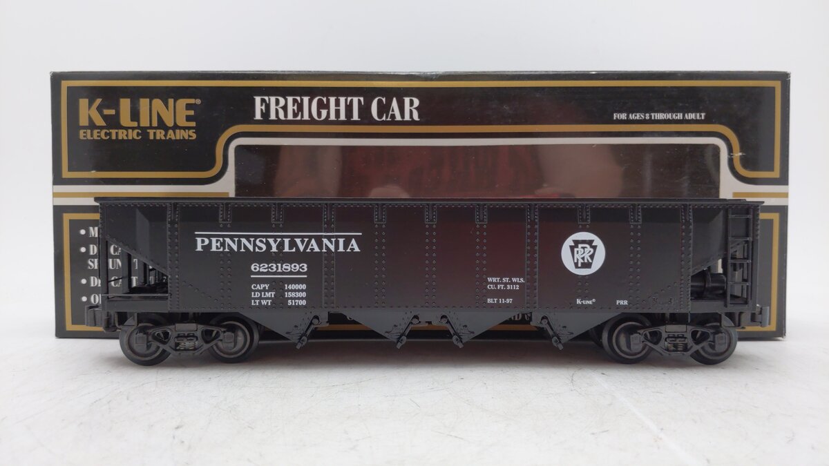 K-Line K623-1893 O Gauge Pennsylvania Railroad Die-Cast 4-Bay Hopper #6231893 LN/Box