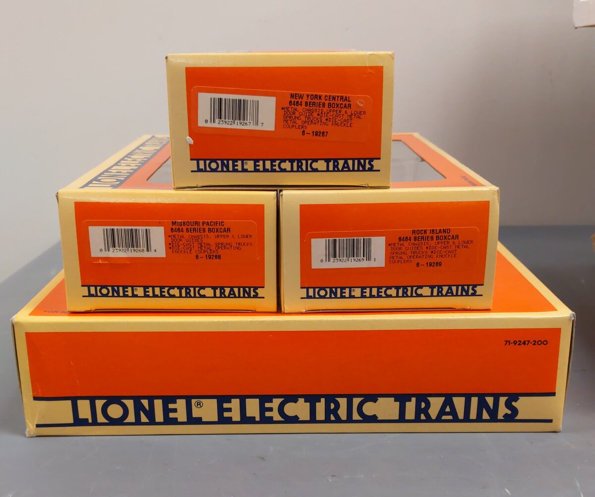 Lionel 6-19266 O Gauge 6464 Series III Boxcars (Set of 3) LN/Box