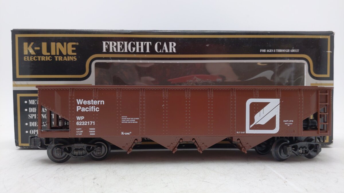 K-Line K623-2171 O Gauge Western Pacific Die-Cast 4-Bay Hopper Car #6232171 LN/Box