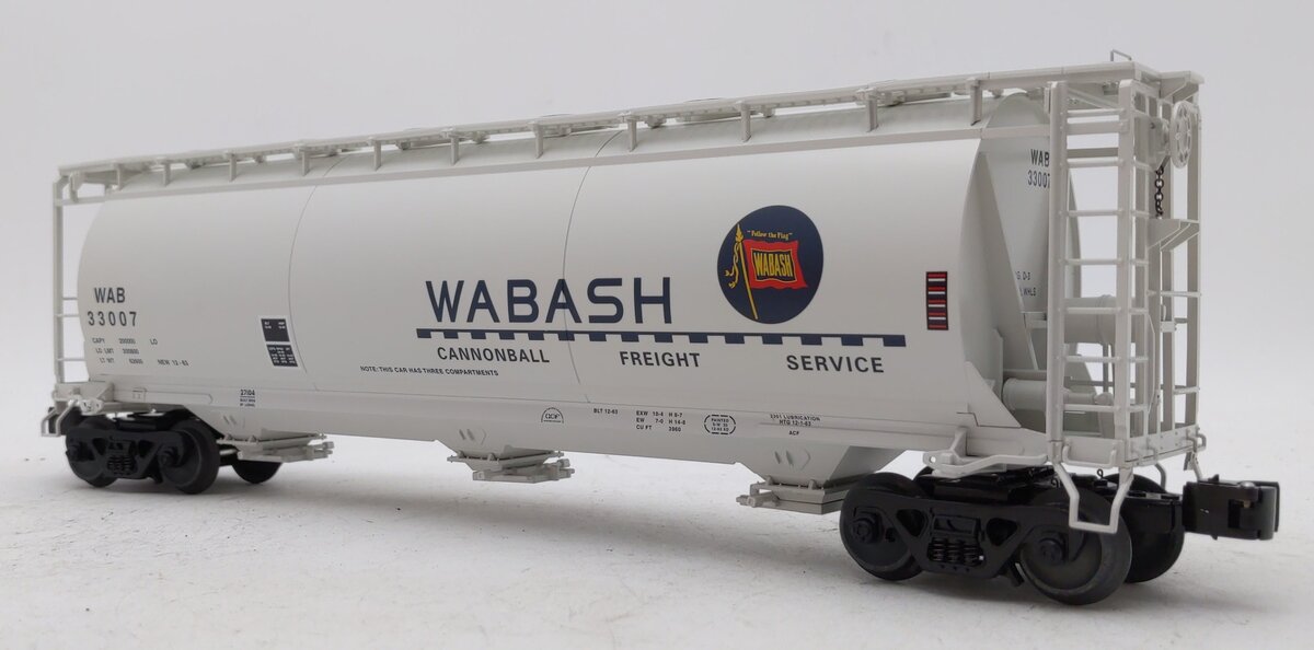 Lionel 6-27104 O Gauge Wabash Cylindrical Hopper #33007