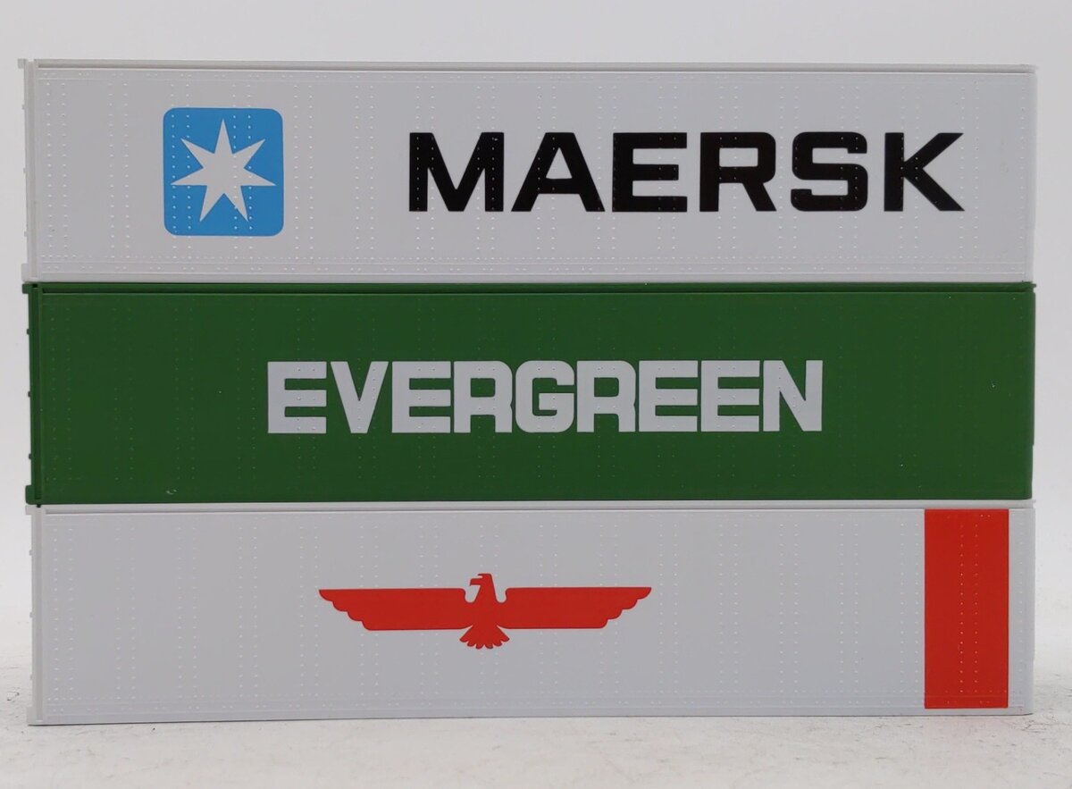 Lionel 6-12805 O and 027 Evergreen/Maersk/APL Intermodal Containers (Set of 3) LN/Box
