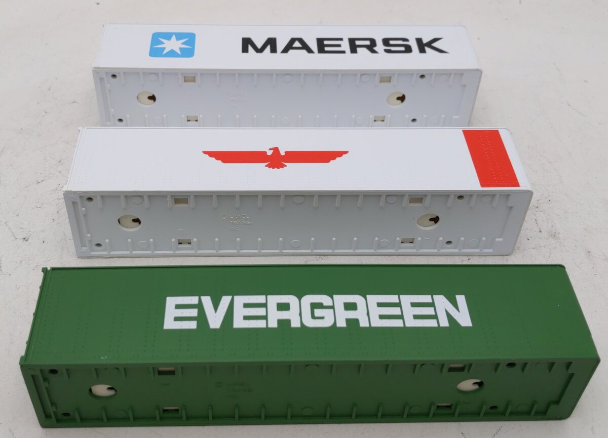 Lionel 6-12805 O and 027 Evergreen/Maersk/APL Intermodal Containers (Set of 3) LN/Box
