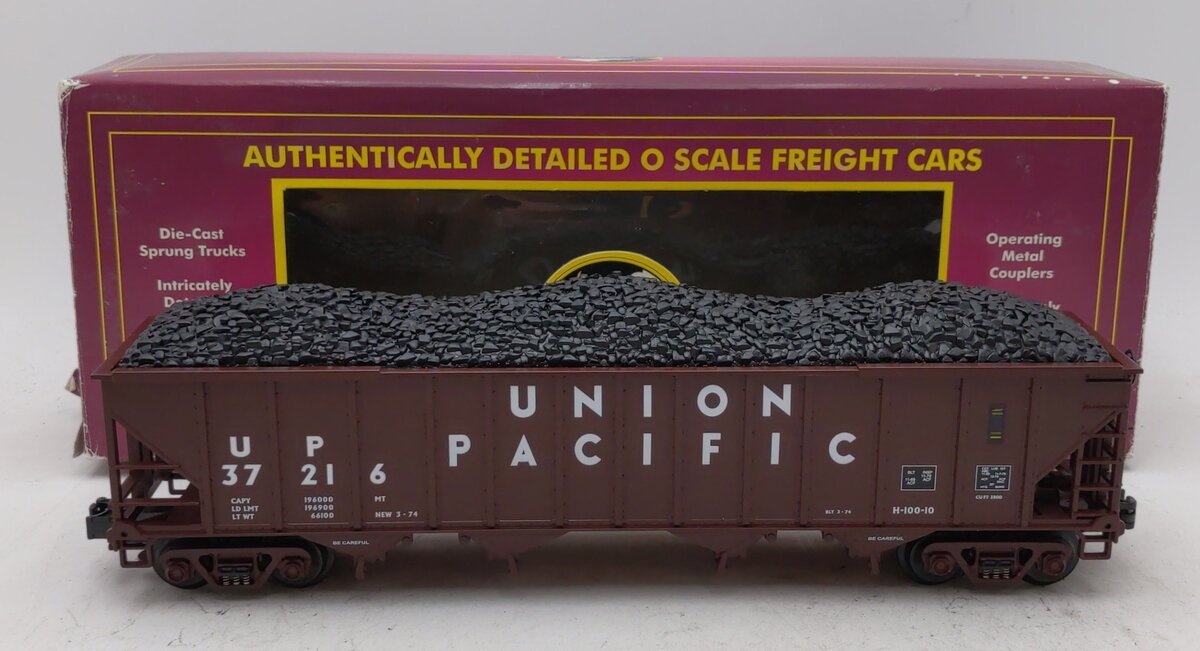 MTH 20-97403 O Union Pacific 4-Bay Hopper w/ Coal Load #37216 LN/Box