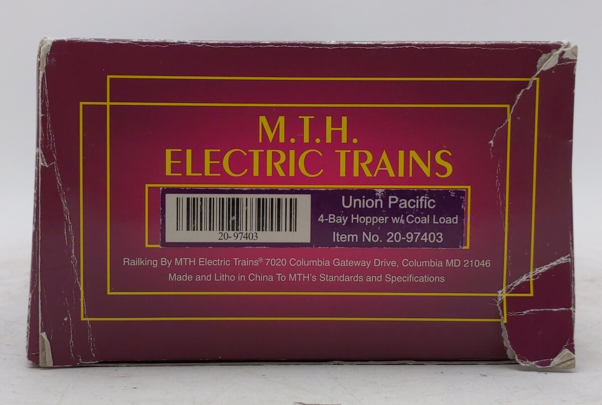 MTH 20-97403 O Union Pacific 4-Bay Hopper w/ Coal Load #37216 LN/Box