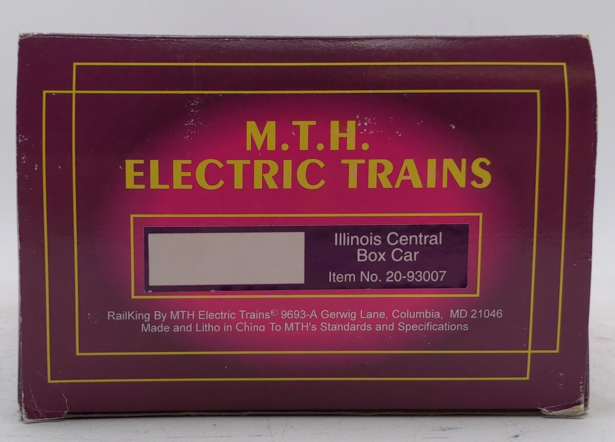 MTH 20-93007 O Gauge Illinois Central Boxcar #12191 NIB