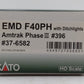 Kato 37-6582 HO Scale Amtrak F40PH Diesel Locomotive #396